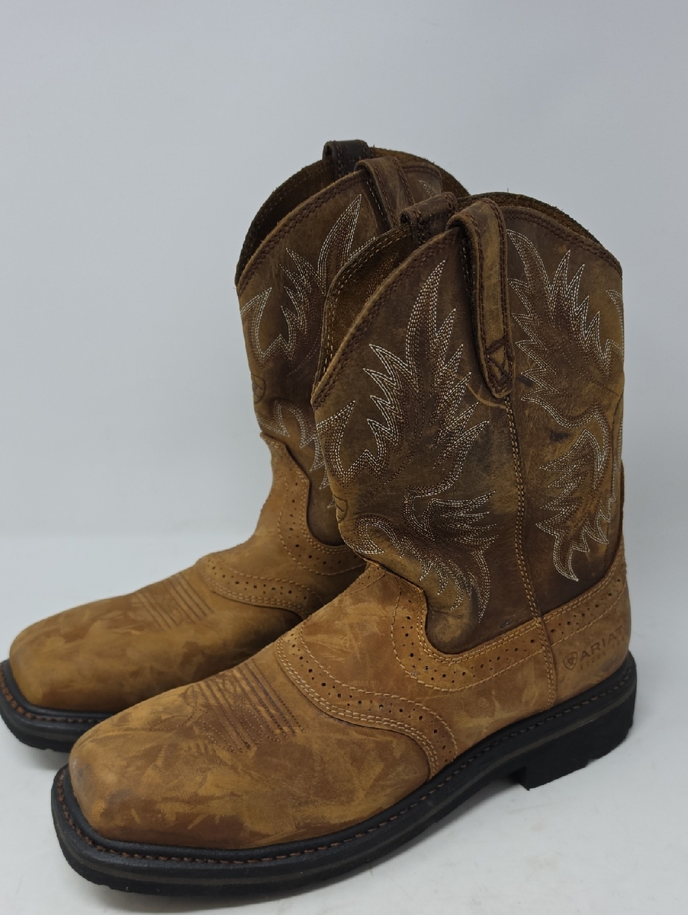 Ariat Men's 10" Sierra Pull-On Western Work Boots Square Steel Toe